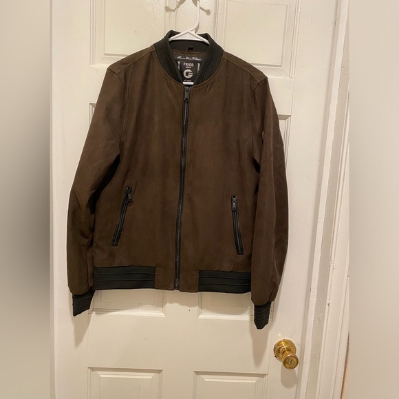 Men's Classic Brown Bomber Jacket - Picture 1 of 4